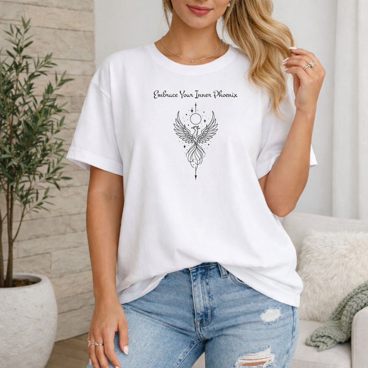 Embrace Your Inner Phoenix T-Shirt, Spiritual Apparel, Gift for Her, Boho Style, Self-Discovery Clothing