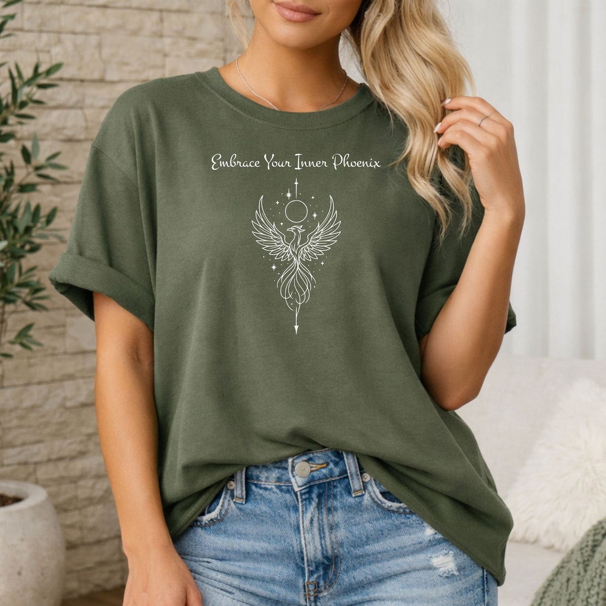 Embrace Your Inner Phoenix T-Shirt, Spiritual Apparel, Gift for Her, Boho Style, Self-Discovery Clothing