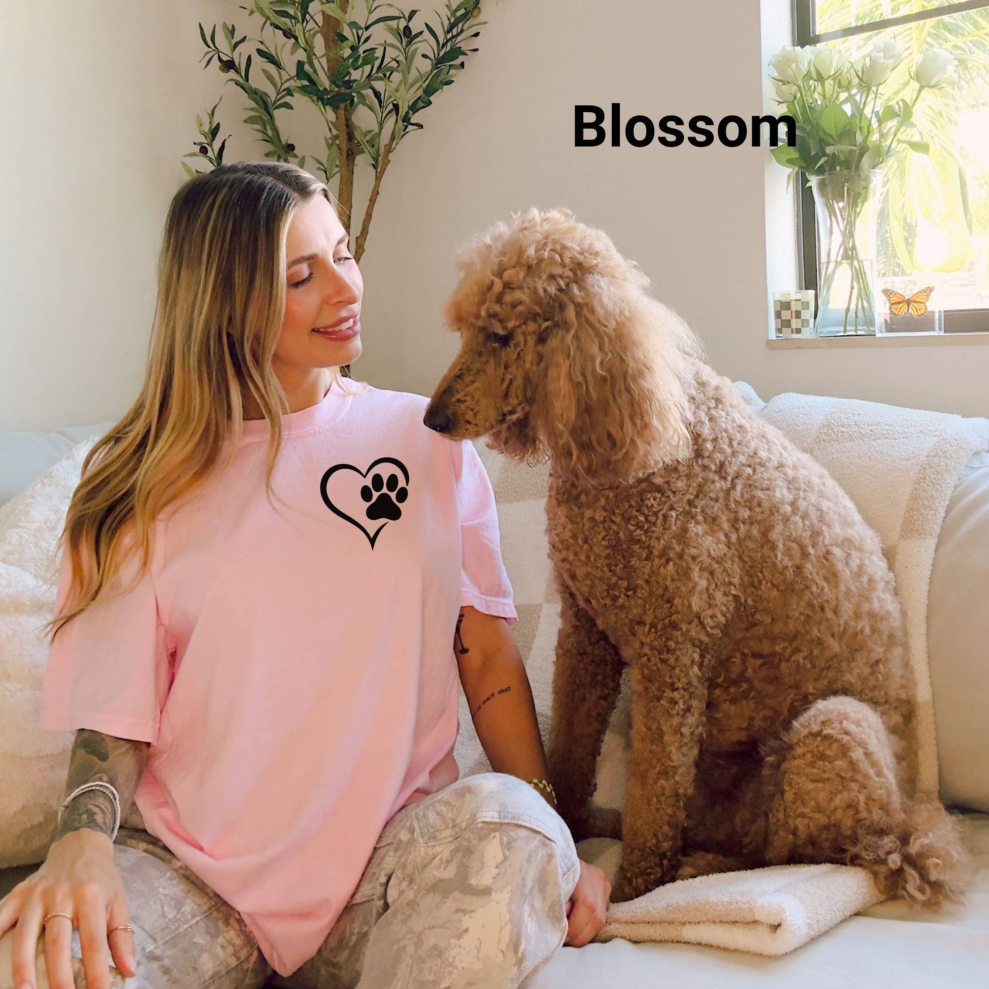 Pawprint On My Heart T-shirt, Pet Parent Tee, Casual Wear, Eco-Friendly Apparel, Gift for Dog Lovers, Animal Rescue Tee, Comfort Color Tee