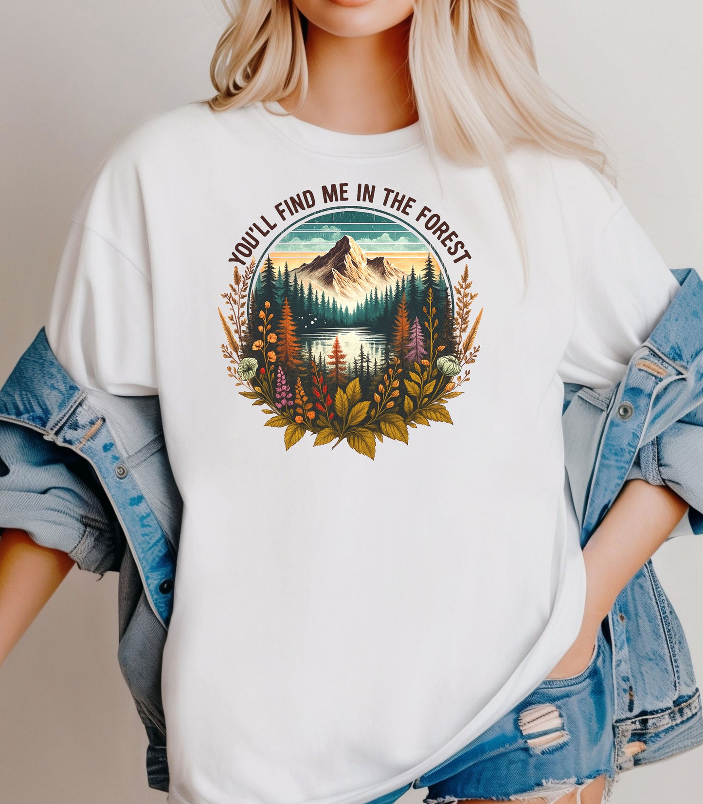 You’ll Find Me in the Forest Wilderness T-Shirt, Mountain & Lake Nature Tee