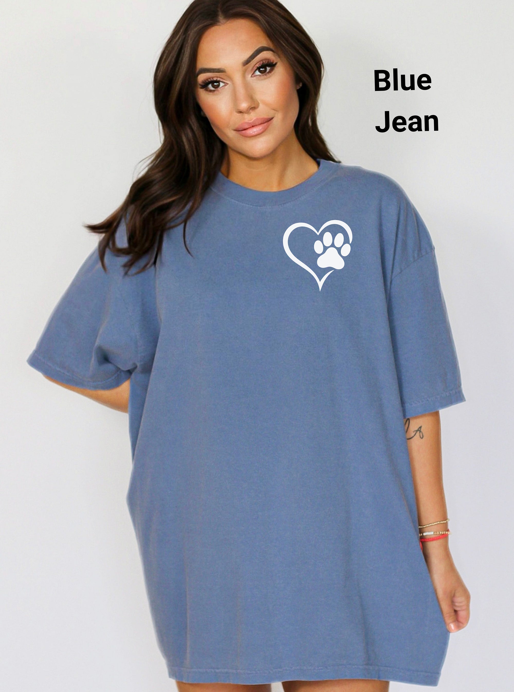 Pawprint On My Heart T-shirt, Pet Parent Tee, Casual Wear, Eco-Friendly Apparel, Gift for Dog Lovers, Animal Rescue Tee, Comfort Color Tee