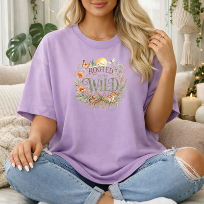 Rooted in the Wild T-Shirt, Boho Nature & Wildflower Tee
