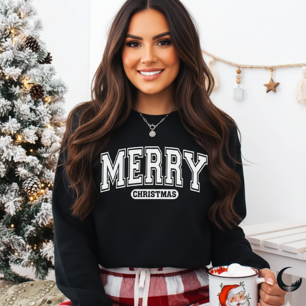 Merry Christmas Sweatshirt, Festive Holiday Pullover