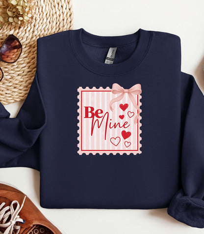 Be Mine Valentine Sweatshirt, Coquette Bow & Heart Design, Valentine hearts bow design