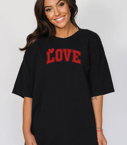 Varsity LOVE Valentine T-Shirt, Classic Collegiate Love Design