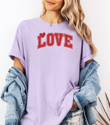 Varsity LOVE Valentine T-Shirt, Classic Collegiate Love Design