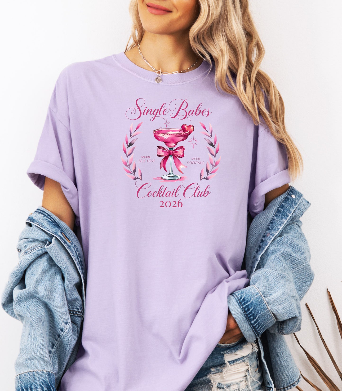 Single Babes Cocktail Club 2026 T-Shirt, Valentines Self-Love Edition, Bachelorette Party 2026