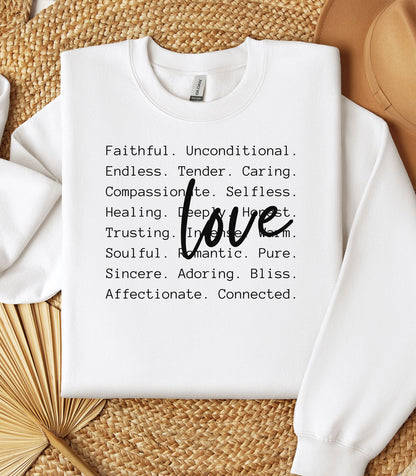 Love Words Valentine Sweatshirt, Romantic Typography Design