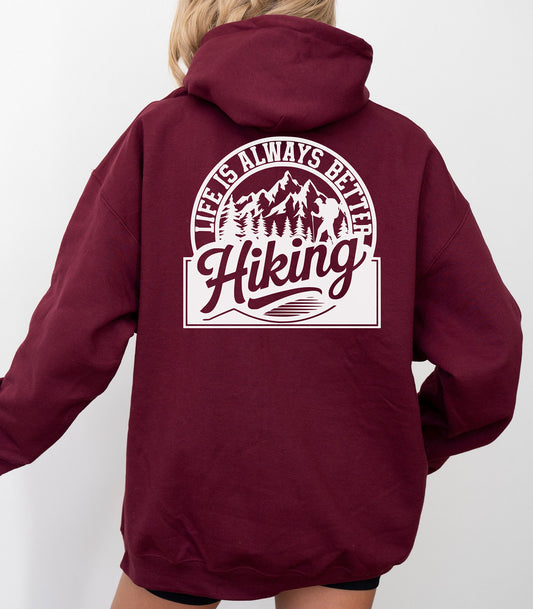 Life Is Always Better Hiking Full Zip Hoodie, Wilderness Outdoor Quote Hoodie, Hiking Hoodie