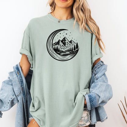 Celestial Wilderness Adventure T-Shirt, Night Sky Lovers, Hiking Tee, Camping Shirt