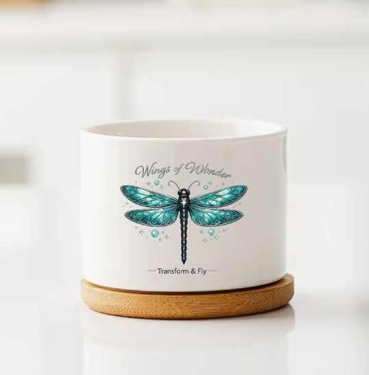 Wings of Wonder Dragonfly Ceramic Flower Pot, Transform & Fly Planter