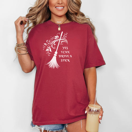 Yes I Can Drive a Stick – Witch Halloween Tee