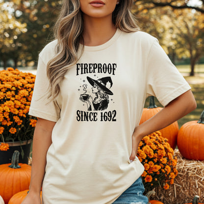 Fireproof Since 1692 Shirt, Salem Witch Trials Inspired, Halloween Tee, Witchcraft Apparel, Gifts for Witches