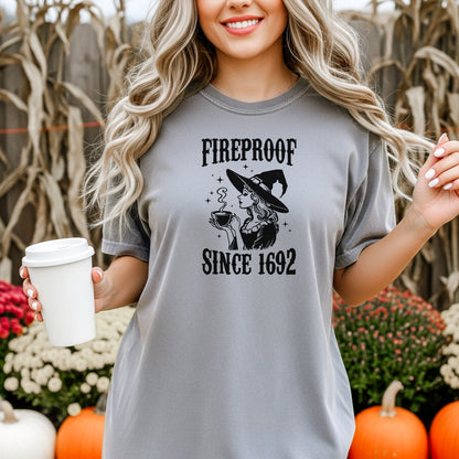 Fireproof Since 1692 Shirt, Salem Witch Trials Inspired, Halloween Tee, Witchcraft Apparel, Gifts for Witches