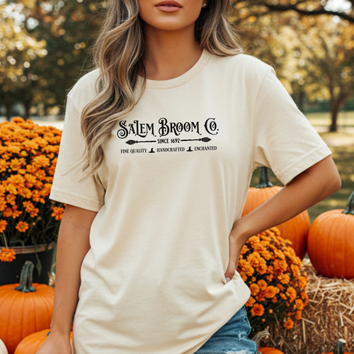 Salem Broom Company Shirt, Witch Shirt, Fall T-Shirt, Witchy Clothing, Halloween Gift Tee, Funny Halloween Shirt