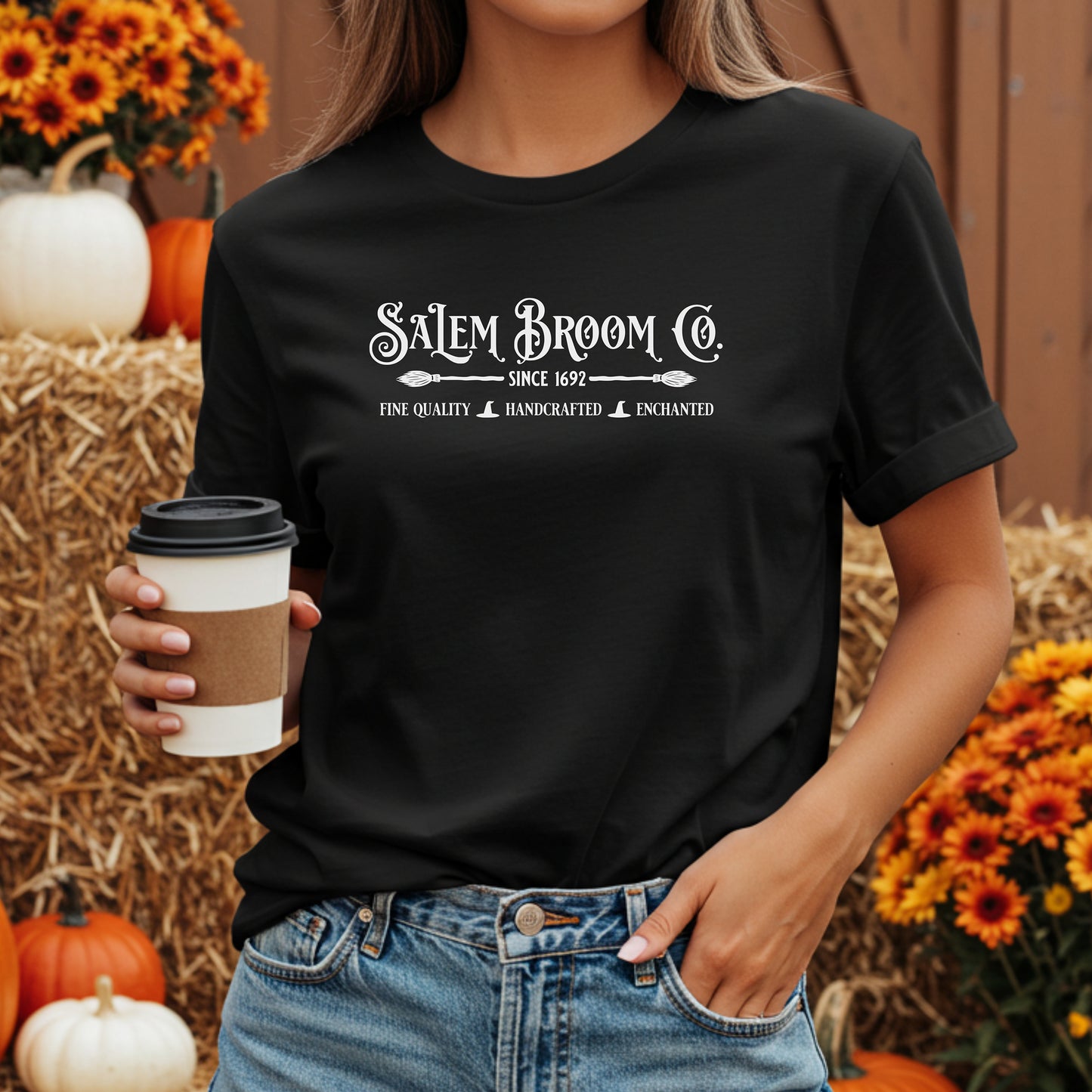 Salem Broom Co Shirt, Witch Shirt, Fall T-Shirt, Halloween Outfit, Witchy Clothing, Halloween Gift Tee, Funny Halloween Shirt
