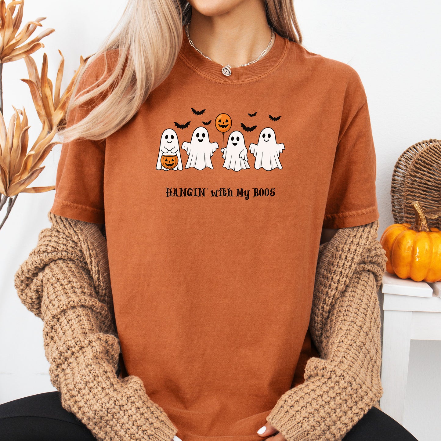 Hangin With My Boos Shirt, Spooky Ghost Tee, Halloween Shirt, Fall Festival Apparel