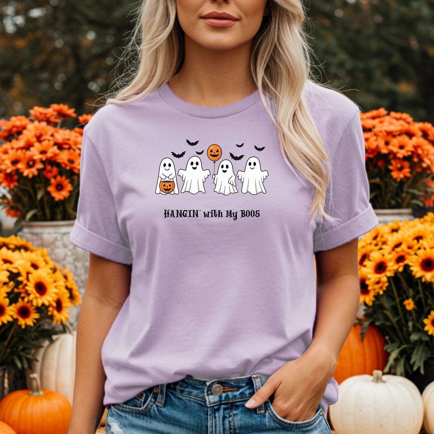 Hangin With My Boos Shirt, Spooky Ghost Tee, Halloween Shirt, Fall Festival Apparel