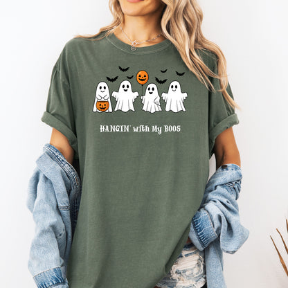Hangin With My Boos Shirt, Spooky Ghost Tee, Halloween Shirt, Fall Festival Apparel