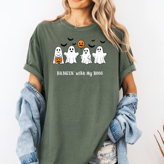 Hangin With My Boos Shirt, Spooky Ghost Tee, Halloween Shirt, Fall Festival Apparel