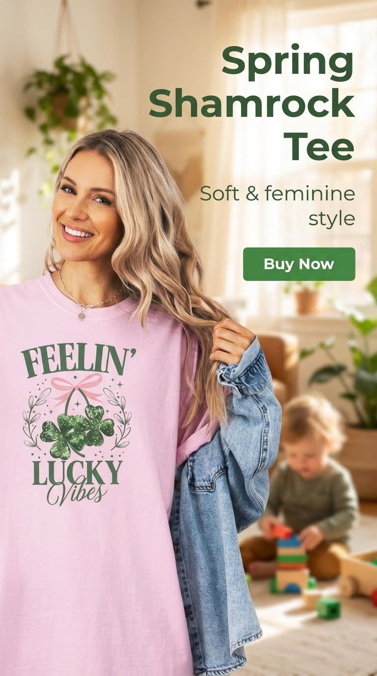 Feelin Lucky Vibes T-Shirt, Coquette Shamrock St. Patricks Day Tee