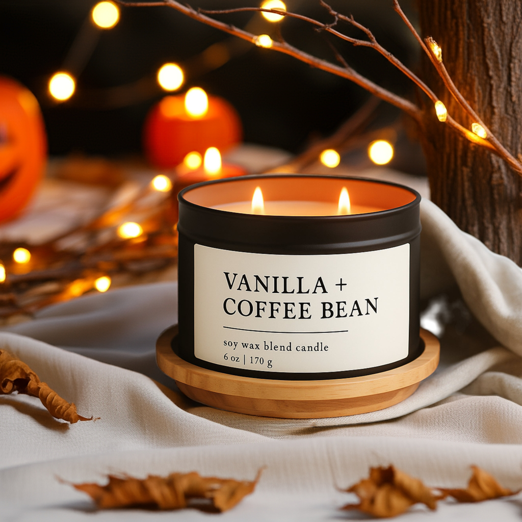 Vanilla + Coffee Beab Soy Wax Blend Candle, 6 oz 2-Wick
