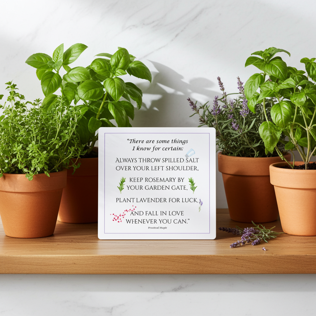 Practical Magic Quote Magnet – Always Throw Salt, Witchy Kitchen Decor